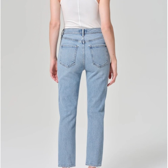 AGOLDE RILEY HIGH RISE STRAIGHT CROP Classic Blue Women's Jeans sz 25 denim - Picture 2 of 11